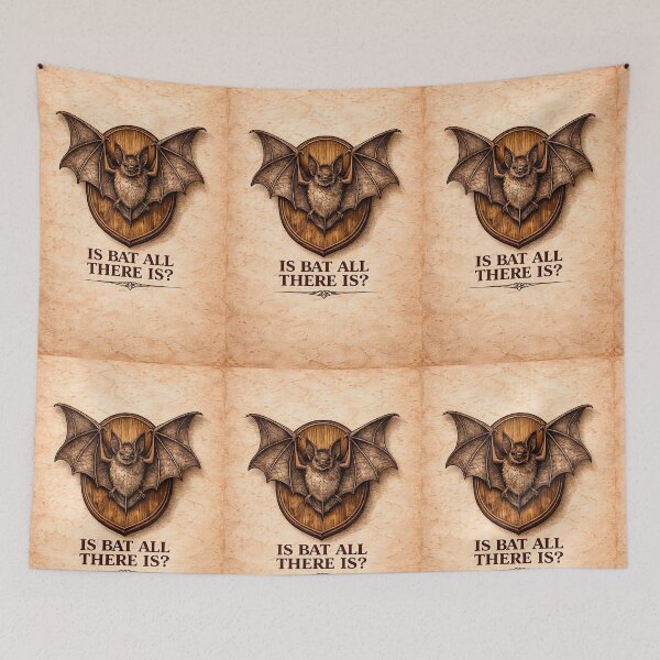 Item preview, Is Bat All There Is? – Vintage Taxidermy Bat Pun Illustration designed and sold by Grand Illusions.