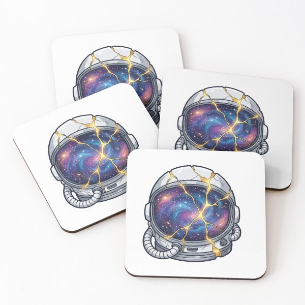 Item preview, Kintsugi Astronaut Helmet - Broken Space Galaxy Aesthetic designed and sold by RickyStick.