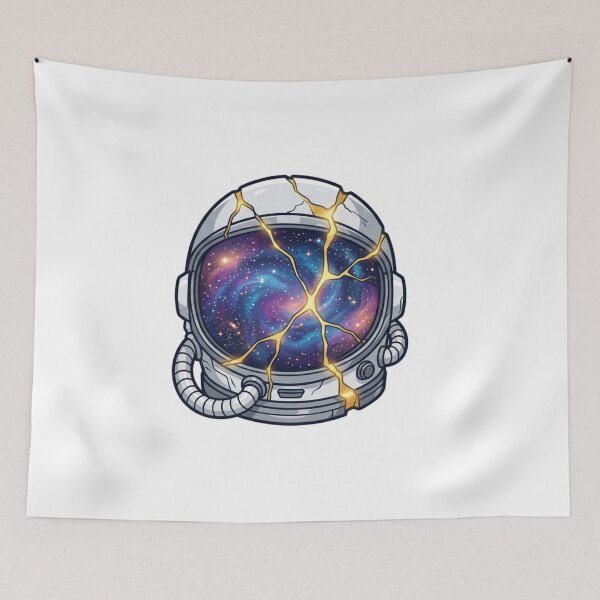 Item preview, Kintsugi Astronaut Helmet - Broken Space Galaxy Aesthetic designed and sold by RickyStick.