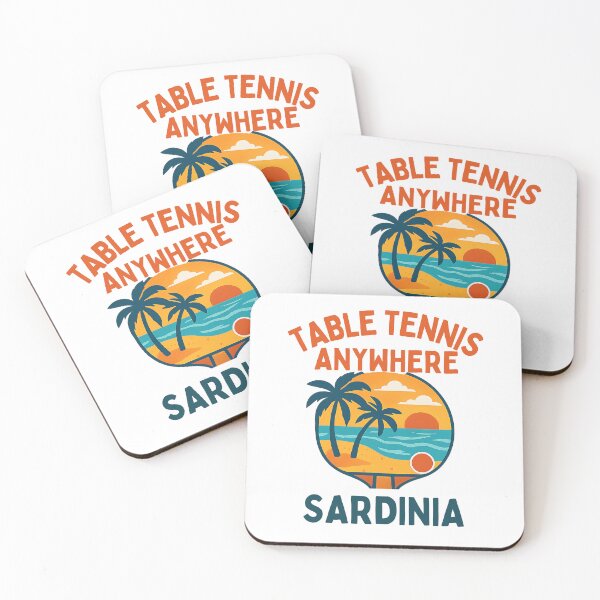 Item preview, Sardinia Table Tennis Anywhere Tropical Sunset Paddle Holiday T-Shirt designed and sold by OhMyPingCo.