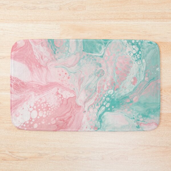 Item preview, Abstract fluid acrylic painting pastel pink & mint designed and sold by AndreBarnard.