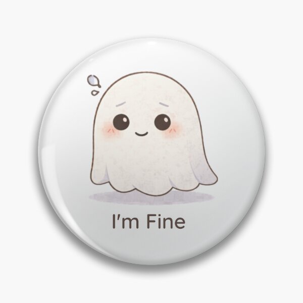 Item preview, I’m Fine Ghost | Cute Kawaii Aesthetic | Relatable Mood Design designed and sold by The Mood Index.