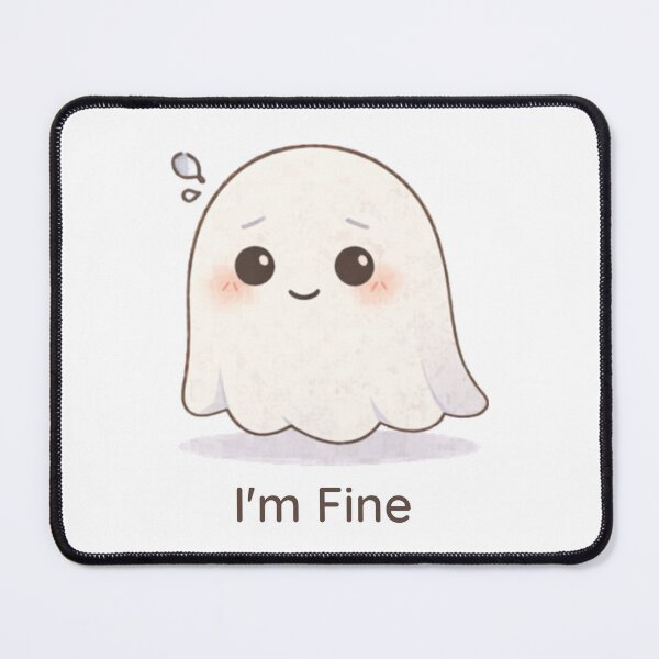 Item preview, I’m Fine Ghost | Cute Kawaii Aesthetic | Relatable Mood Design designed and sold by The Mood Index.