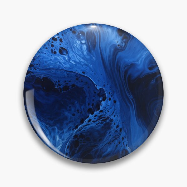 Item preview, Abstract fluid acrylic painting beep blue monochrome designed and sold by AndreBarnard.