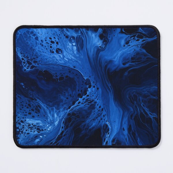 Item preview, Abstract fluid acrylic painting beep blue monochrome designed and sold by AndreBarnard.