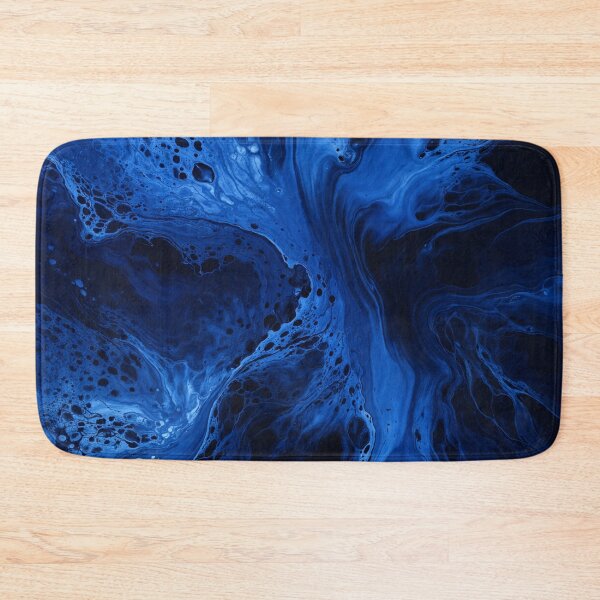 Item preview, Abstract fluid acrylic painting beep blue monochrome designed and sold by AndreBarnard.
