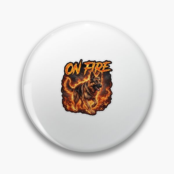 Item preview, Fire Dog Sticker – Powerful Pet Design designed and sold by SainiArt19.