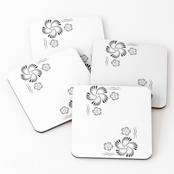 Item preview, Floral corner arrangement made of petals and wavy lines,  designed and sold by ZorianArt.