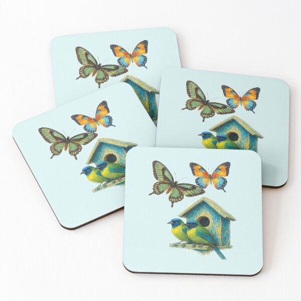 Item preview, Tropical Birds with Queen Alexandra Butterfly designed and sold by the artedivino.