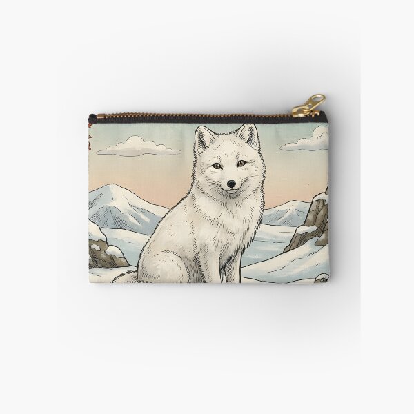 Item preview, Arctic fox in the snow with pancakes and coffee designed and sold by CoffeeinBloom.