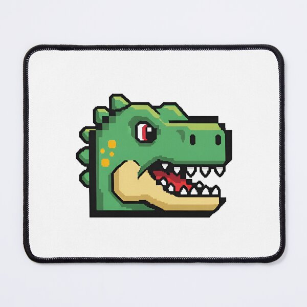 Item preview, a close-up of a green dinosaur's face with red eyes staring to the right on a solid color backdrop designed and sold by VerizalShop.