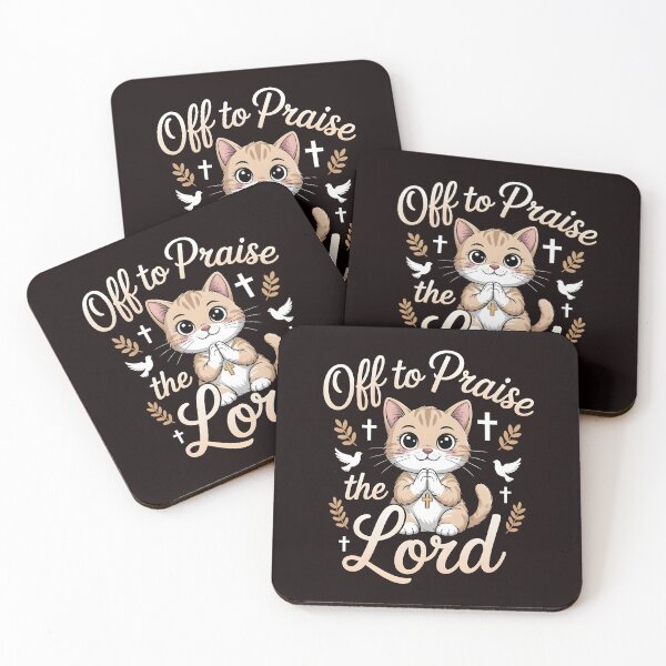 Item preview, Off To Praise The Lord Cat – Religious Humor Cat Lover Faith Design designed and sold by Redgiant87x.