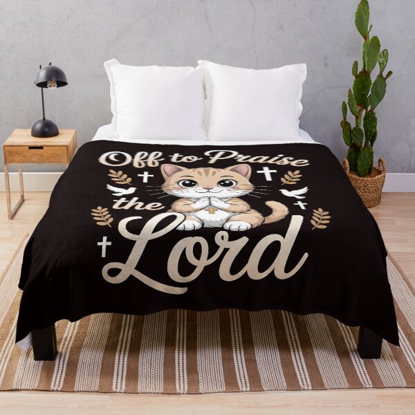 Item preview, Off To Praise The Lord Cat – Religious Humor Cat Lover Faith Design designed and sold by Redgiant87x.