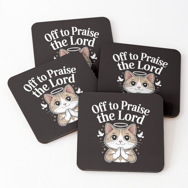 Item preview, Off To Praise The Lord Cat – Funny Christian Cat Religious Quote designed and sold by Redgiant87x.