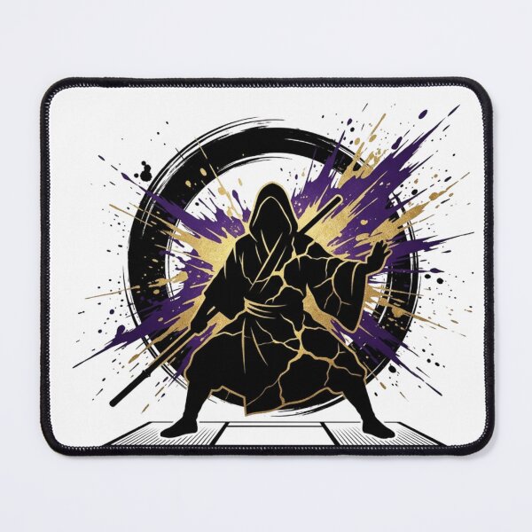 Item preview, The Golden Kintsugi Warrior - Abstract Japanese Martial Arts Silhouette designed and sold by RickyStick.