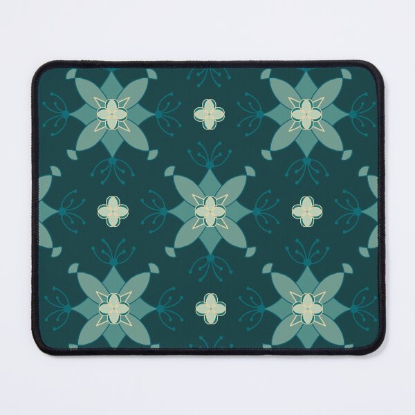 Item preview, Petrol Bloom – Geometric Floral Tile Pattern in Teal & Cream designed and sold by soulthreads.pattern.