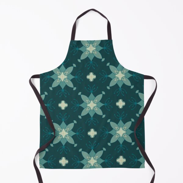 Item preview, Petrol Bloom – Geometric Floral Tile Pattern in Teal & Cream designed and sold by soulthreads.pattern.