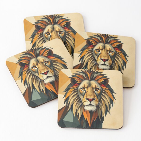 Item preview, Ochre Cubist Lion designed and sold by RAISC.