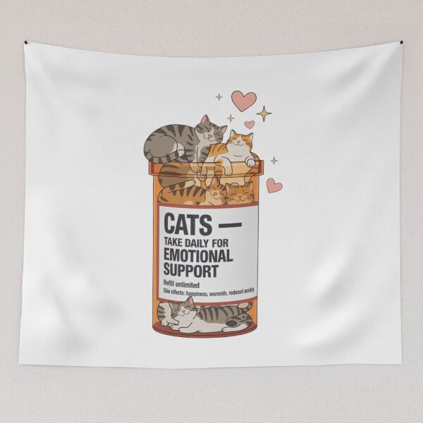 Item preview, Antidepressant cat emotional support heart star  designed and sold by JediKittenWars.