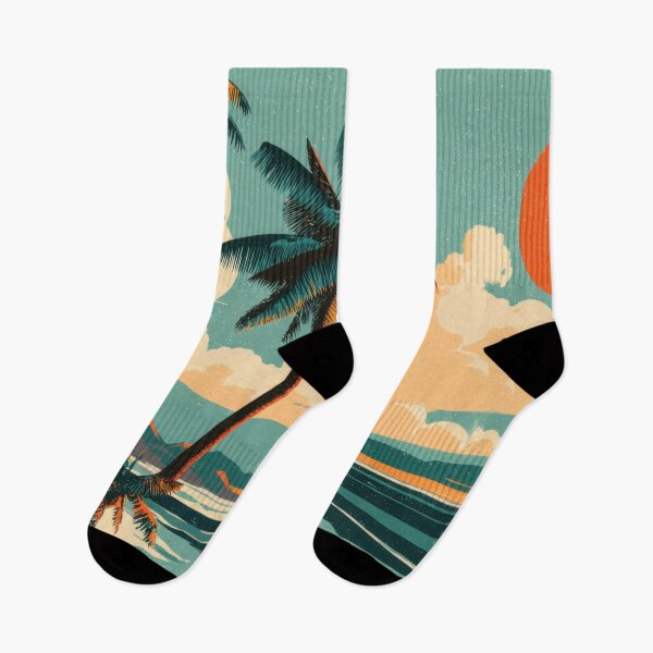 Item preview, Sunset over ocean with palm trees designed and sold by anytka.