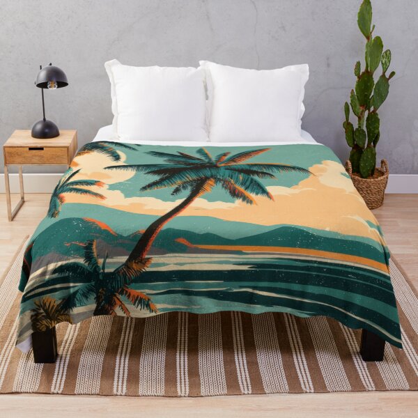 Item preview, Sunset over ocean with palm trees designed and sold by anytka.