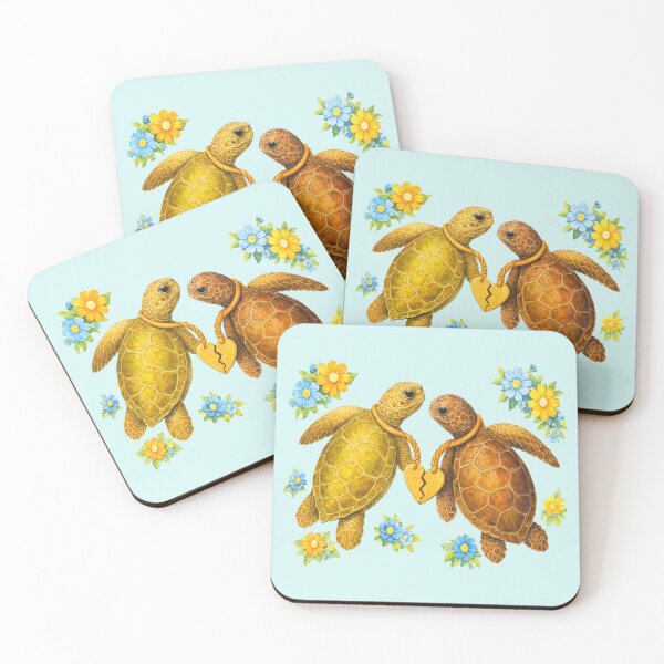 Item preview, Friendly turtles that never separate, realistic style and painting designed and sold by the artedivino.