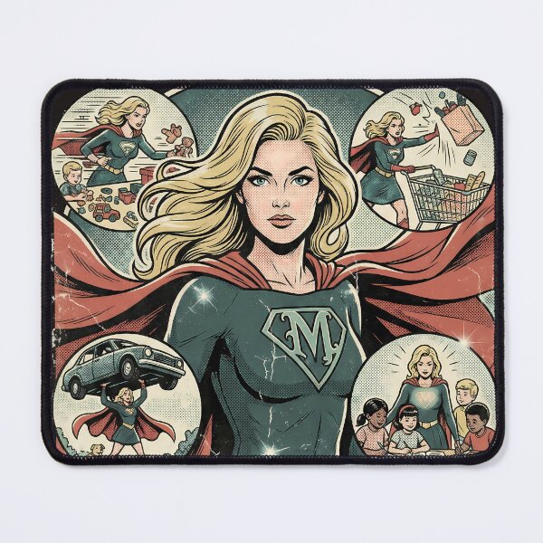 Item preview, Vintage Superhero Mom Comic Art designed and sold by AwesomeBeyondLimits.