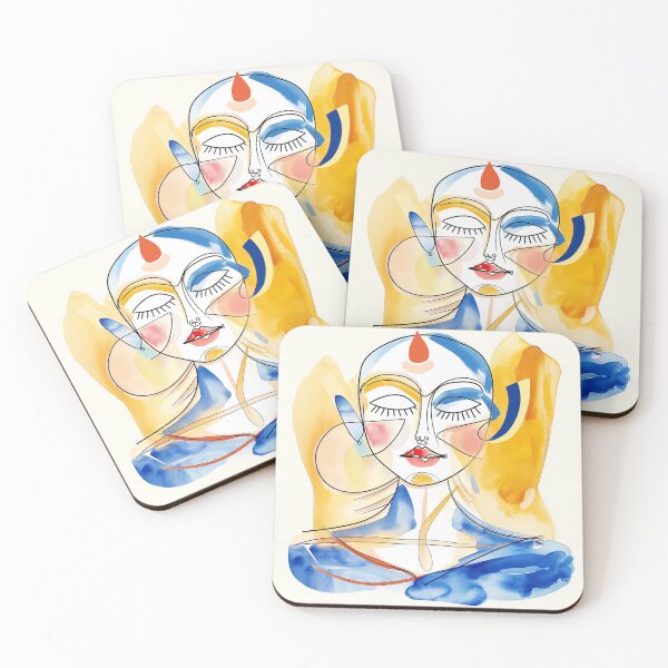Item preview, Third Eye Meditation Face Watercolor Spiritual Art Print designed and sold by Dao-Art.