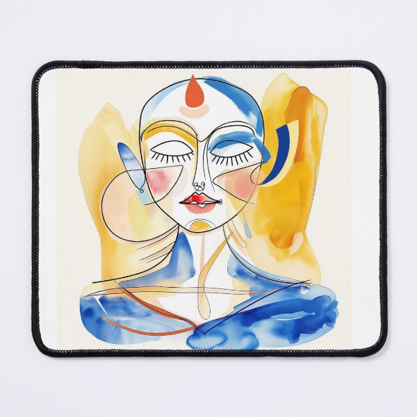 Item preview, Third Eye Meditation Face Watercolor Spiritual Art Print designed and sold by Dao-Art.