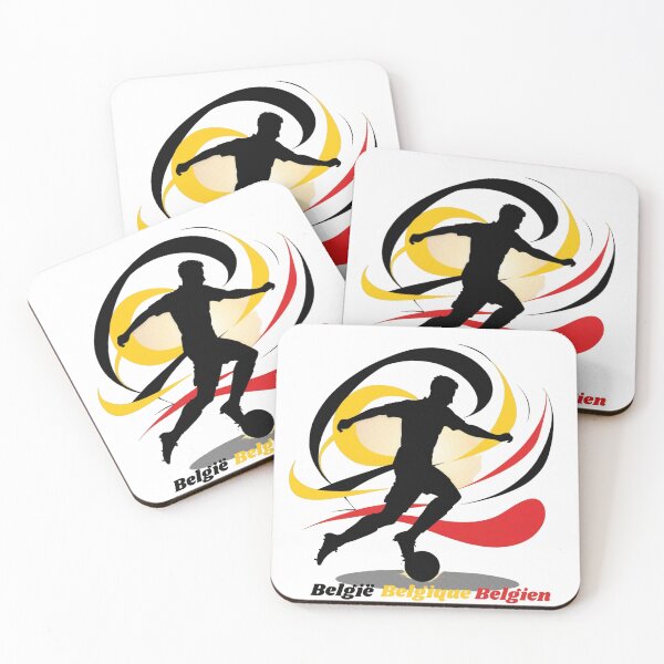 Item preview, Dynamic Belgium Soccer Player Silhouette National Art designed and sold by PMTaurus.