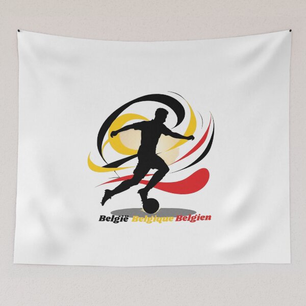 Item preview, Dynamic Belgium Soccer Player Silhouette National Art designed and sold by PMTaurus.