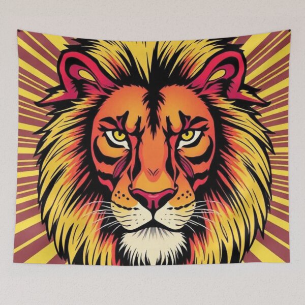 Item preview, Lion with Striped Background designed and sold by RAISC.