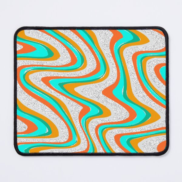 Item preview, An abstract pattern featuring wavy vertical lines in vibrant orange, teal and textured white.  designed and sold by Giree07.