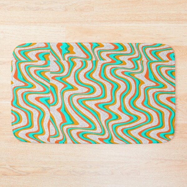 Item preview, An abstract pattern featuring wavy vertical lines in vibrant orange, teal and textured white.  designed and sold by Giree07.