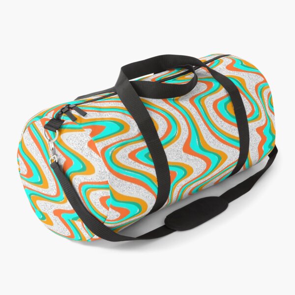 Item preview, An abstract pattern featuring wavy vertical lines in vibrant orange, teal and textured white.  designed and sold by Giree07.