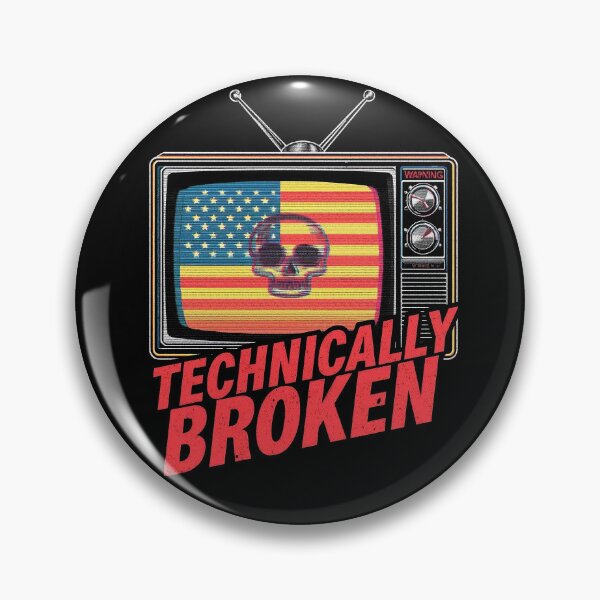 Item preview, Technically Broken – Vintage Broadcast Skull Flag Retro Streetwear designed and sold by Dhenin Studio.