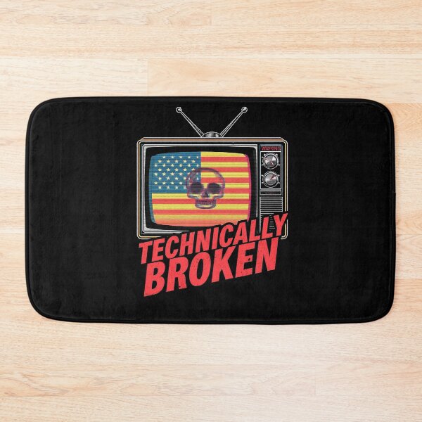 Item preview, Technically Broken – Vintage Broadcast Skull Flag Retro Streetwear designed and sold by Dhenin Studio.