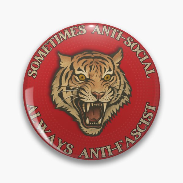 Item preview, Sometimes Antisocial, Always Antifasict Tiger Sticker designed and sold by RadicalSol.
