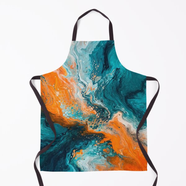 Item preview, Teal & orange swirl acrylic pour designed and sold by AndreBarnard.