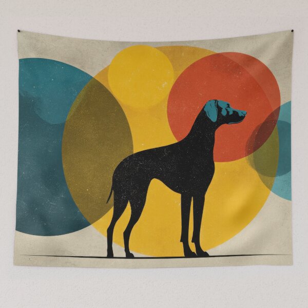 Item preview, Dog silhouette with colorful circles designed and sold by anytka.
