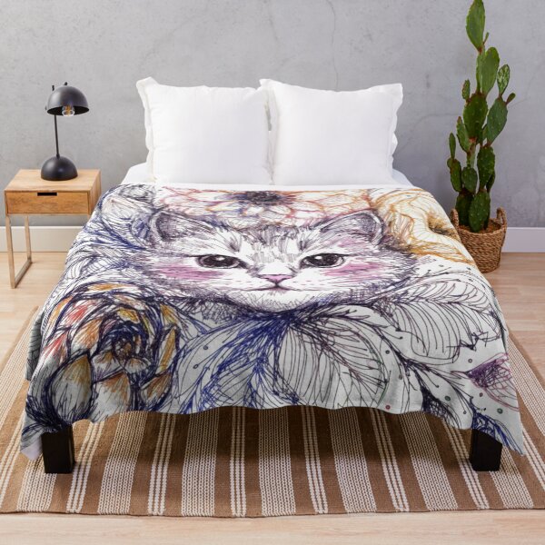 Item preview, Boho Mandala Cat Illustration | Floral Tribal Cat Art | Vintage Ethnic Animal Design designed and sold by Anime9122.