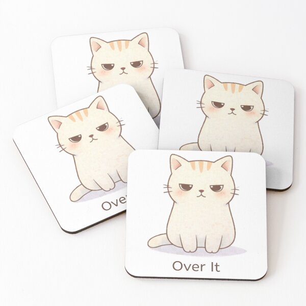 Item preview, Over It Cat | Cute Kawaii Aesthetic | Relatable Mood Design designed and sold by The Mood Index.