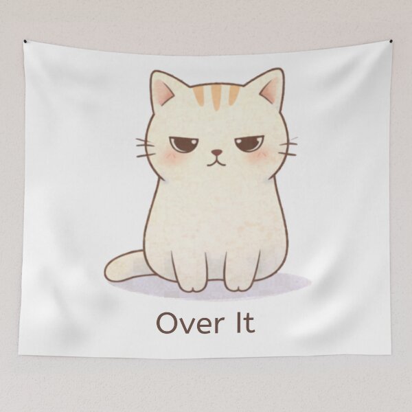 Item preview, Over It Cat | Cute Kawaii Aesthetic | Relatable Mood Design designed and sold by The Mood Index.