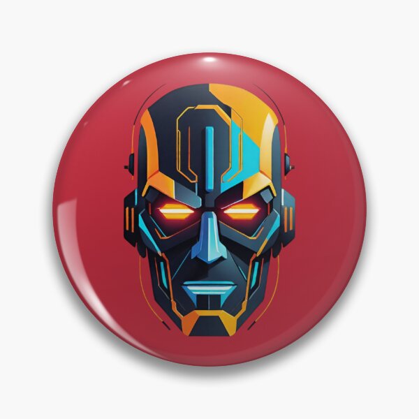 Item preview, Sci-Fi Robot Mask Illustration Cyan and Orange designed and sold by AlxVel.
