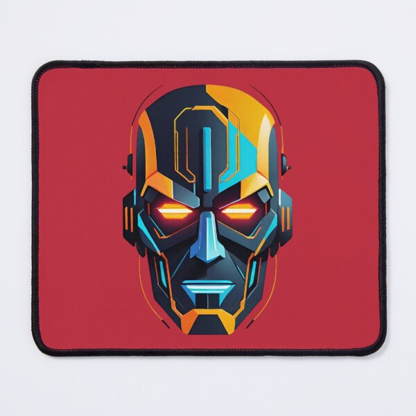 Item preview, Sci-Fi Robot Mask Illustration Cyan and Orange designed and sold by AlxVel.