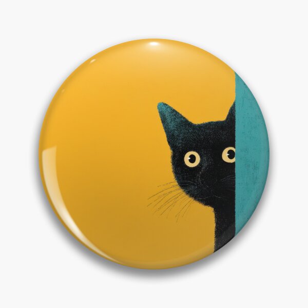 Item preview, Black cat peeking from behind wall designed and sold by anytka.