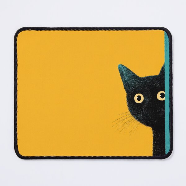 Item preview, Black cat peeking from behind wall designed and sold by anytka.