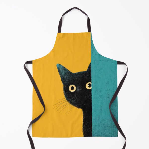 Item preview, Black cat peeking from behind wall designed and sold by anytka.