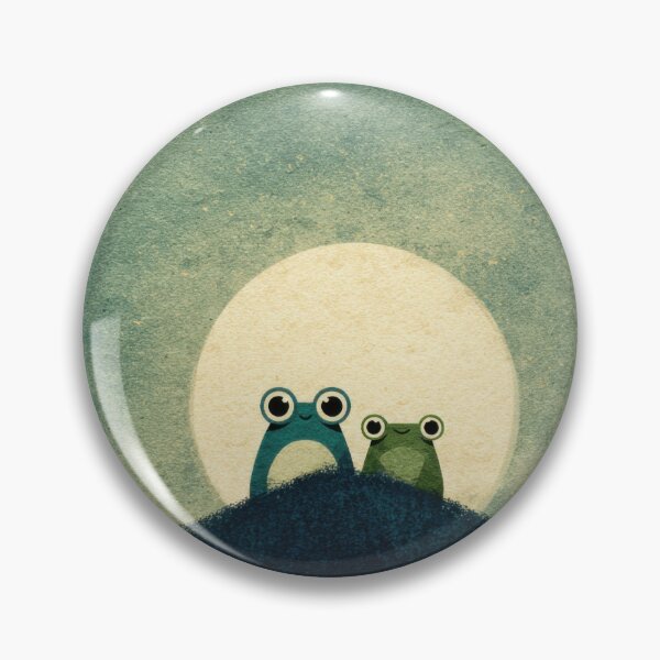 Item preview, Frogs sit on a hill under moon designed and sold by anytka.