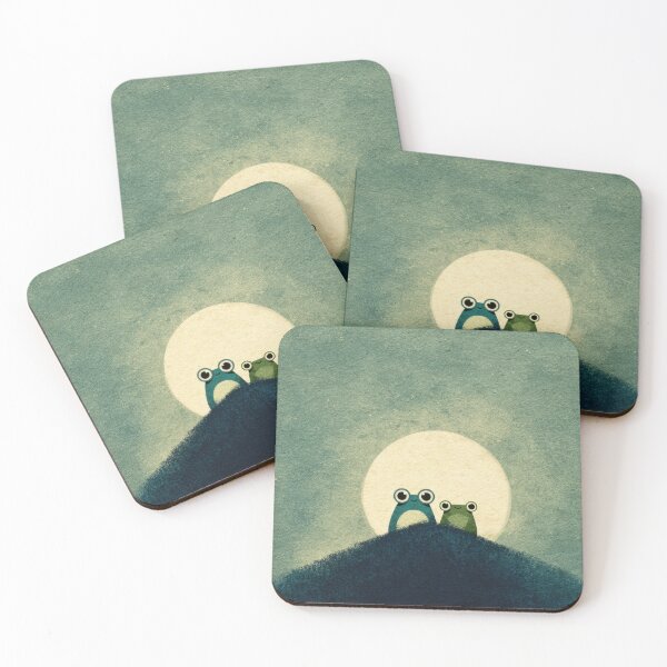 Item preview, Frogs sit on a hill under moon designed and sold by anytka.